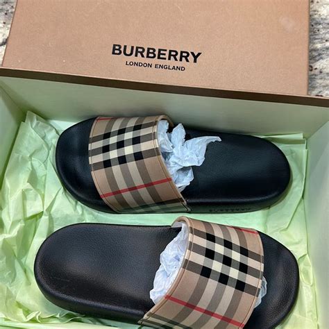 women's burberry slides|Burberry slides outfit.